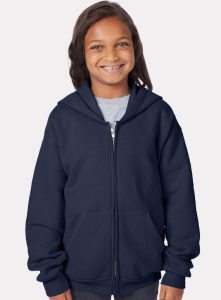 Kids Sweatshirts - Hanes EcoSmart Youth Full-Zip Hooded Sweatshirt-P480